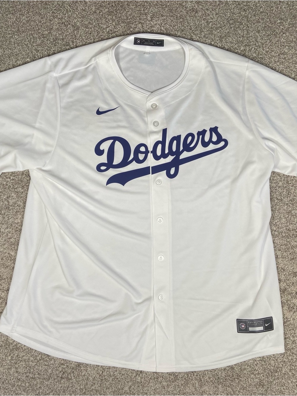 Nike Los Angeles Dodgers MLB Jersey Men's Size XXL White Short Sleeve MLB